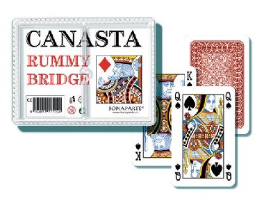 Karty Rummy Bridge Canasta - plastov krabika - Bonaparte