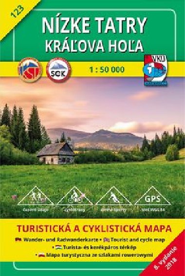 Nízke Tatry Kráĺova Hoĺa - turistická mapa VKÚ 1:50 000 číslo 123 - Vojenský kartografický ústav