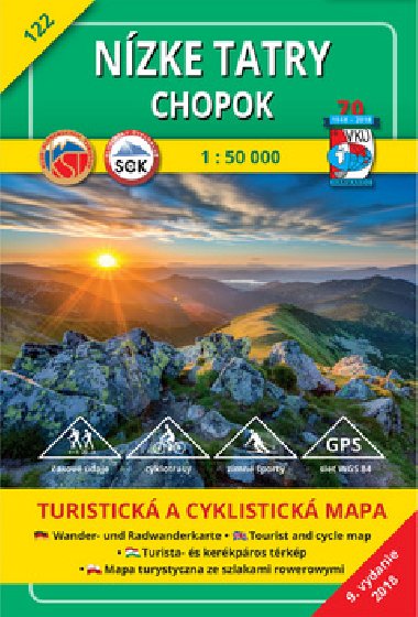 Nízke Tatry Chopok - turistická mapa VKÚ 1:50 000 číslo 122 - Vojenský kartografický ústav
