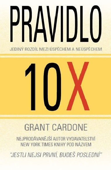 Pravidlo 10X - Jediný rozdíl mezi úspěchem a neúspěchem - Grant Cardone