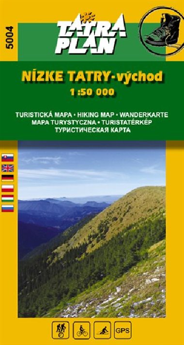 Nízke Tatry - východ - mapa Tatraplan 1:50 000 číslo 5004 - Tatraplan