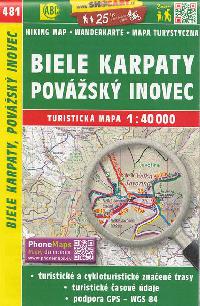 Biele Karpaty Povážský Inovec - mapa Shocart 1:40 000 číslo 481 - Shocart
