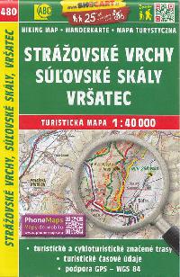 Strážovské vrchy Súĺovské skály Vršatec - mapa Shocart 1:40 000 číslo 480 - Shocart