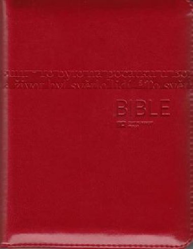 Bible - červený obal koženka - Bůh