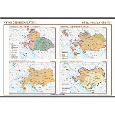 Vývoj českého státu II. (od 16. století do roku 1918) - školní nástěnná mapa/136 x 96 cm - neuveden