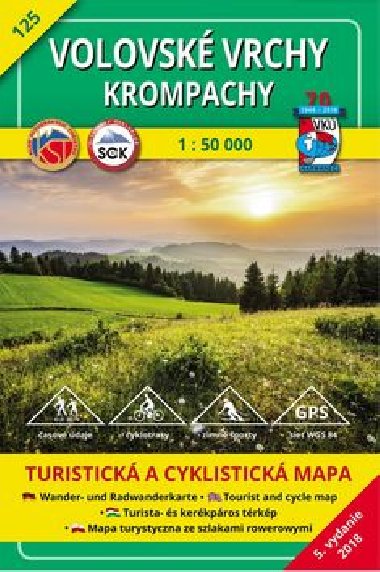 Volovské vrchy Krompachy 1 : 50 000 - turistická mapa VKÚ číslo 125 - Vojenský kartografický ústav