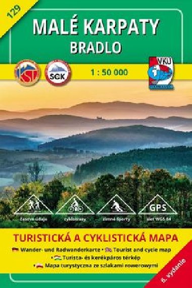 Malé Karpaty - Bradlo - turistická mapa VKÚ 1:50 000 číslo 129 - Vojenský kartografický ústav