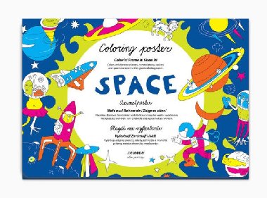Space (vesmír) - Plakát omalovánka - Blue Chilli
