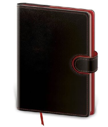 Zápisník Flip B6 linkovaný - černo/červená - neuveden