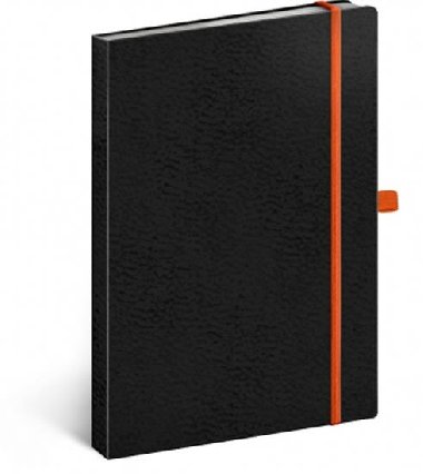 Notes - Vivella Classic černý/oranžový, linkovaný, 15 x 21 cm - neuveden