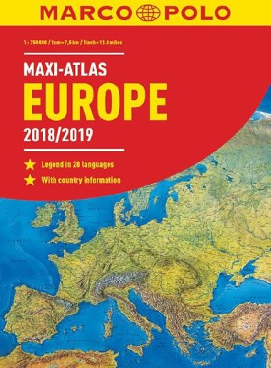 Europe - Evropa 2018/19 maxi atlas 1:750 000 - Marco Polo