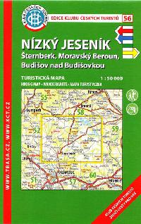Nízký Jeseník - Šternberk, Moravský Beroun, Budišov nad Budišovkou - mapa KČT 1:50 000 číslo 56 - 6. vydání 2017 - Klub Českých Turistů