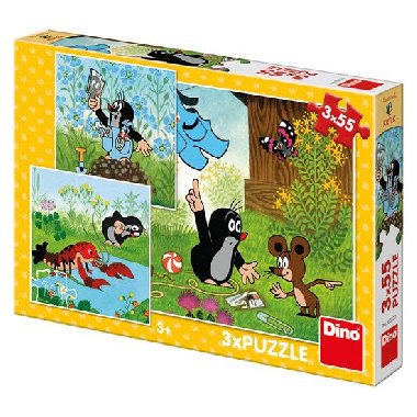 Krtek a kalhotky: puzzle 3x55 dílků - Dino Toys