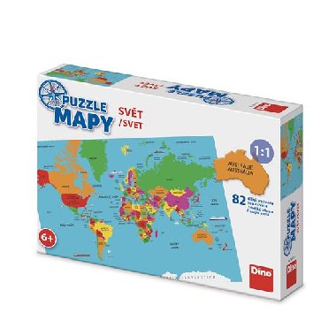 Puzzle mapy svět: puzzle 82 dílků - neuveden