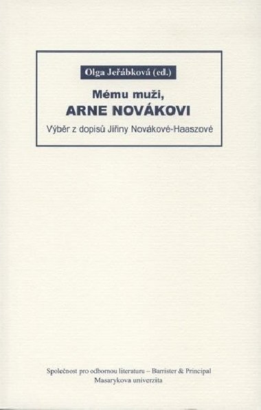 Mému muži, Arne Novákovi: Výběr z dopisů Jiřiny Novákové-Haaszové - Jeřábková Olga
