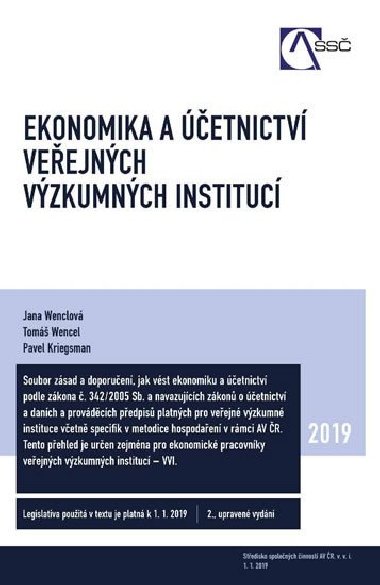 Ekonomika a účetnictví veřejných výzkumných institucí - Jana Wenclová; Tomáš Wencel; Pavel Kriegsman
