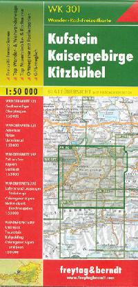 Kufstein Kaisergebirge Kitzbühel mapa Freytag a Berndt 1:50 000 číslo 301 - Freytag a Berndt