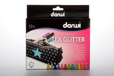 DARWI TEX GLITTER fixy na textil sada 12 x 6 ml - neuveden