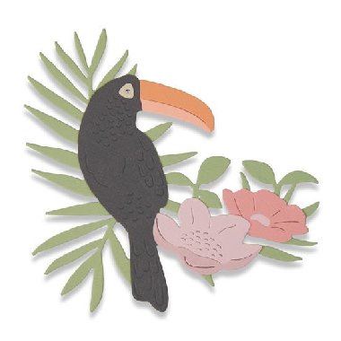 SIZZIX Thinlist vyřezávací kovové šablony - tropický pták - neuveden