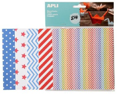 APLI origami papír 15 x 15 cm - mix barevných vzorů 50 ks - neuveden