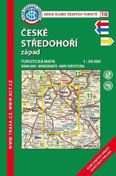 České středohoří západ - mapa KČT 1:50 000 číslo 10 - 9. vydání 2019 - Klub Českých Turistů