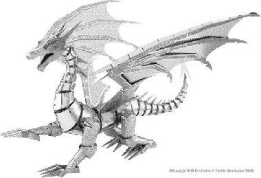 Metal Earth 3D puzzle: BIG Silver Dragon ICONX - neuveden