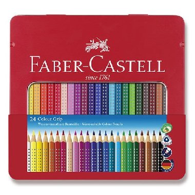 Faber - Castell Pastelky trojhranné Grip 2001 - plechová krabička 24 ks - neuveden