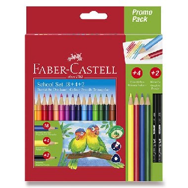 Faber - Castell Pastelky trojhranné 18 ks + 4ks + 2ks tužek - neuveden