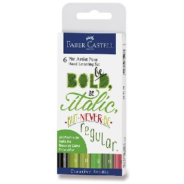 Faber - Castell Popisovač Pitt Artist Pen Handlettering - zelená sada 6 ks - neuveden