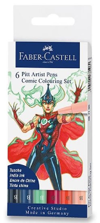 Faber - Castell Popisovač Pitt Artist Pen Comic - mix barev 6 ks - neuveden