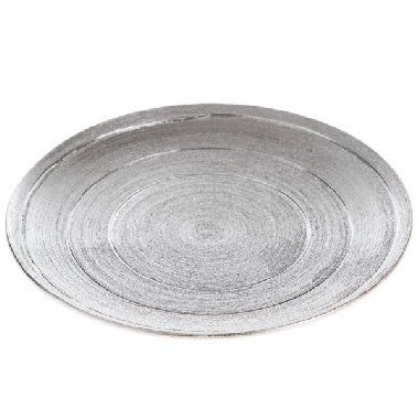 Keramický tác - stříbrný 25,5 cm - neuveden