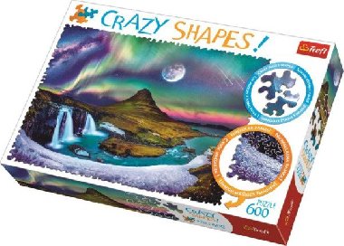 Crazy Shapes Puzzle: Polární záře nad Islandem 600 dílků - neuveden