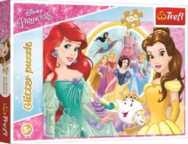 Třpytivé Puzzle: Disney princezny 100 dílků - neuveden