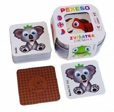 Pexeso Zvířátka: 64 karet v plechové krabičce Hmaťák - neuveden