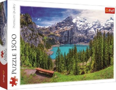 Puzzle: Jezero Oeschinen, Alpy 1500 dílků - neuveden
