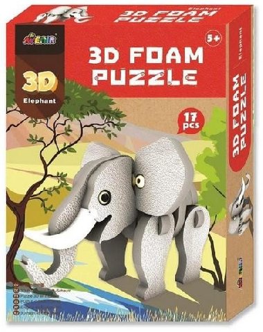 Avenir 3D pěnové puzzle - Slon - neuveden