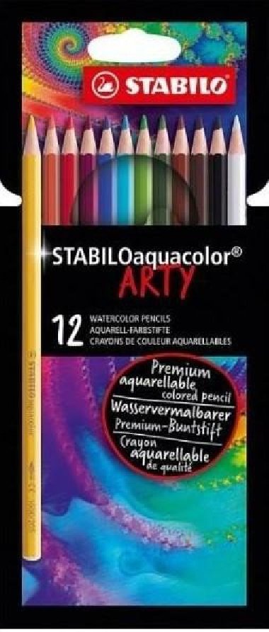 Pastelky STABILO aquacolor, sada 12 ks v kartonovém pouzdru"ARTY" - neuveden