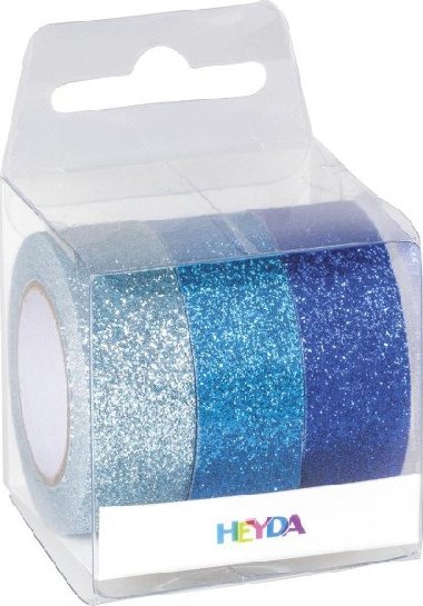 HEYDA Sada glitrových lepicích pásek - modrý mix - neuveden