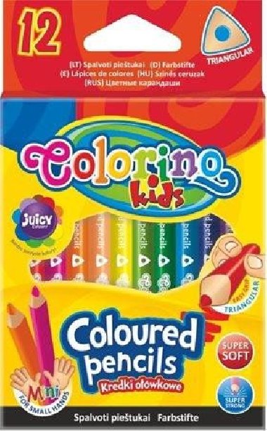 Colorino Pastelky trojhranné krátké 12 barev - Colorino