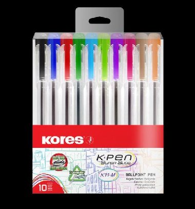 Kores Pen K11 kuličkové pero sada 10 barev - neuveden