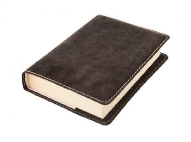 Kožený obal na knihu KLASIK M 22,7 x 36,3 cm - kůže hnědá tmavá semiš - neuveden