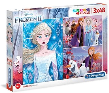 Clementoni Puzzle Supercolor - Frozen II / 3 x 48 dílků - neuveden