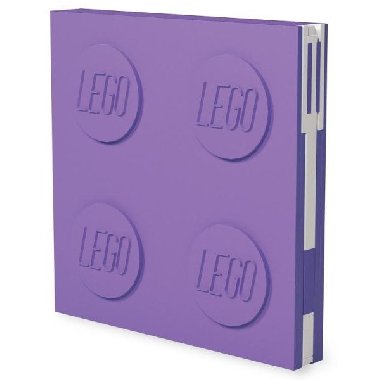 LEGO Zápisník s gelovým perem jako klipem - světle fialový - neuveden