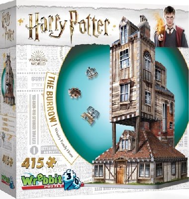 Harry Potter: Puzzle Wrebbit 3D - Doupě - dům Weasleyových / 415 dílků - neuveden