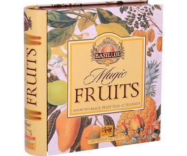BASILUR Book Magic Fruit dárková sada 32 černých čajů s kousky ovoce v plechovce - neuveden