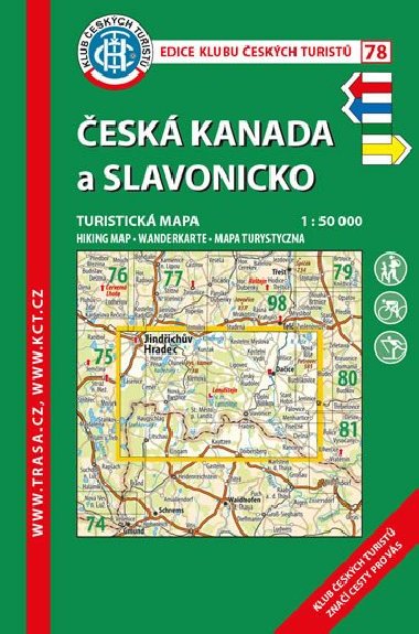 Česká Kanada a Slavonicko - mapa KČT 1:50 000 číslo 78 - 8. vydání 2019 - Klub Českých Turistů