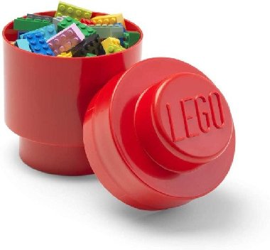 Úložný box LEGO kulatý - červený - neuveden