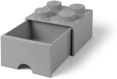 Úložný box LEGO s šuplíkem 4 - šedý - neuveden