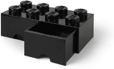 Úložný box LEGO s šuplíky 8 - černý - neuveden