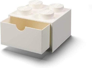 Úložný box LEGO stolní 4 se zásuvkou - bílý - neuveden